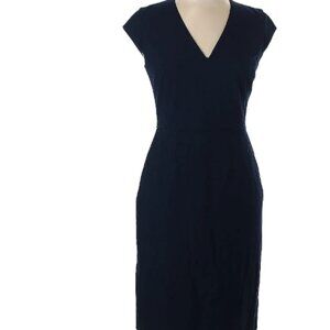 Ann Taylor Navy V-Neck Sheath Dress